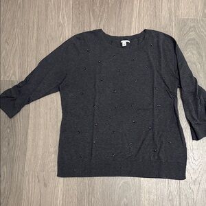 Halogen Charcoal Knit Top